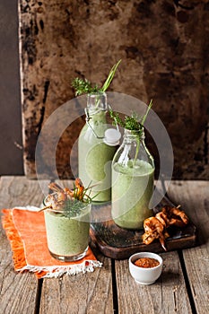 Chilled Cucumber Soup with Prawns