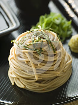 Chilled Soba Noodles With Wasabi and Soy Sauce