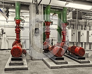 Chilled water pumps and VFD drives, toned image