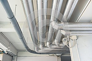 Chilled water supply and return pipe system.