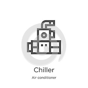 chiller icon vector from air conditioner collection. Thin line chiller outline icon vector illustration. Outline, thin line