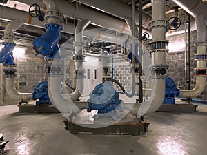 Chiller rooms, large industrial refrigeration rooms, including motor and water pipes