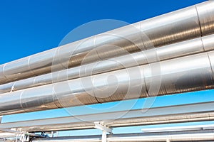 Chiller or Steam Pipeline and Insulation of Manufacturing in Oil and Gas Industrial, Petrochemical Distribution Pipe at Refinery