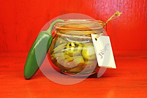Chilli Jalapeno preserved in jar for sale.