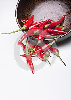 Chillies in a coconut shell