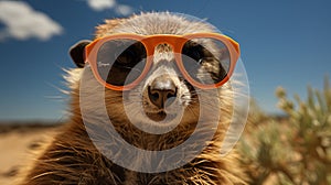 Chillin' Sentry: The Coolest Meerkat in Sunglasses