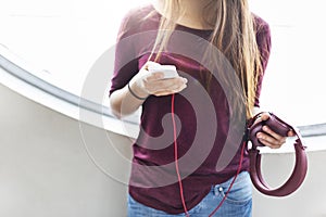 Chilling Calm Casual Electronic Earphone Audio Concept photo