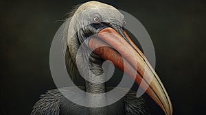 Chilling Creatures: Realistic Rendering Of An Elegant Pelican With Long Beak