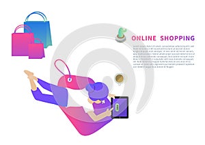 Chilling day flat banner for online shopping vector