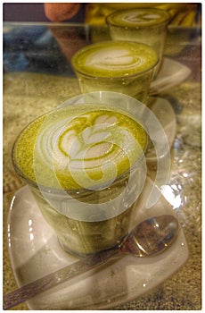 Chilling green tea latte