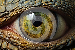 Chilling Reptilian eye closeup. Generate Ai