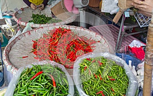 Chillis for sale in Thai Market