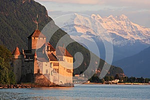 The Chillon castle in Montreux (Vaud), Switzerland