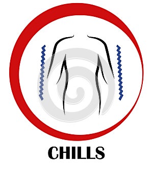 Chills icon, isolated symptom of disease, Body of human