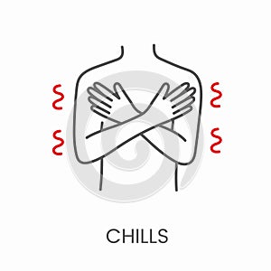 Chills linear vector icon black