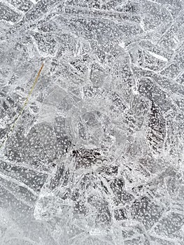 Chilly and Crackly Ice Texture Close Up