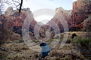 Chilly Early Winter Morning in Zion National Park, Utah, USA