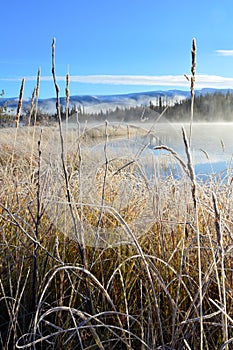 A chilly morning at Boya Lake Provincial Park photo