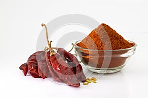 Chilly powder with red chilly, dried chilies