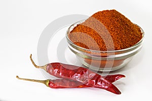 Chilly powder with red chilly, dried chilies