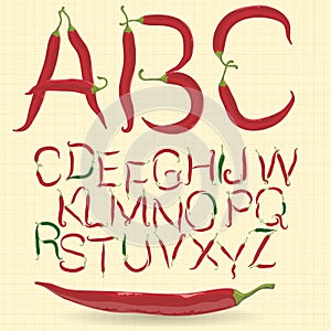 Chilly typeface. Vector.