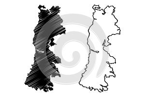 Chiloe island  Republic of Chile, South and Latin America map vector illustration, scribble sketch Greater Island of Chiloe map