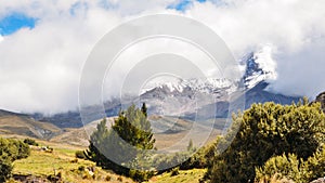 Chimborazo, a currently inactive stratovolcano in the Cordillera of the Ecuadorian Andes