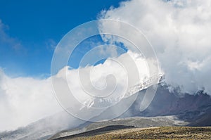 Chimborazo, a currently inactive stratovolcano in the Cordillera of the Ecuadorian Andes