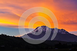 Chimborazo at sunset