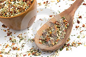 Chimichurri Herbs into a spoon