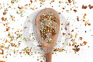 Chimichurri Herbs into a spoon