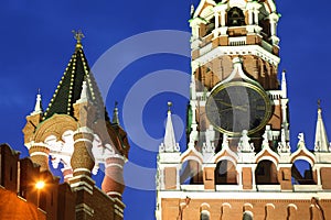 Chiming clock of Spasskaya Tower photo