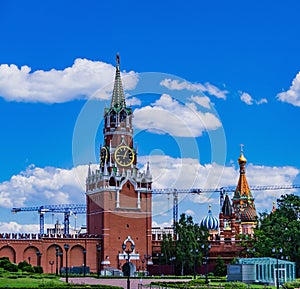 The chiming clock of the Spasskaya tower of the Kremlin photo