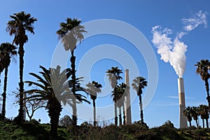 Chimney against blue sky