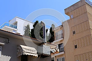 Chimney against blue sky