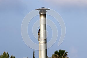 Chimney against blue sky