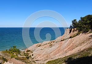 Chimney Bluff clay pinnacle shoreline along Lake Ontario