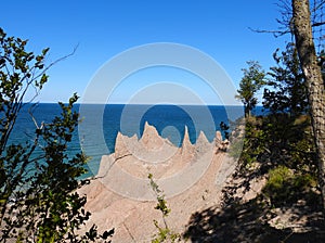 Chimney Bluff pinnacle cliff shoreline on Lake Ontario