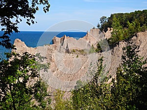 Chimney Bluff pinnacle shoreline along Lake Ontario