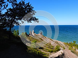 Chimney Bluff shoreline along Great Lake Ontario in upstate NewYork