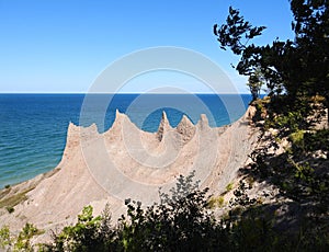 Chimney Bluff State Park cliffs on NewYorkState Lake Ontario