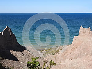 Chimney Bluff State Park shoreline in NewYork Lake Ontario Great Lake