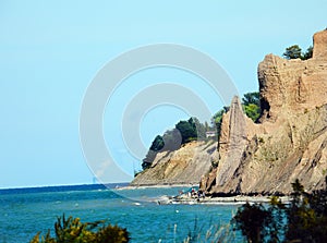 Chimney Bluff State Park shoreline southern Lake Ontario