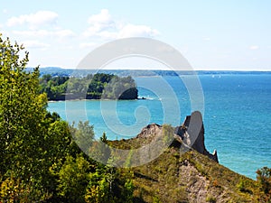 Chimney Bluff western shoreline view along Lake Ontario