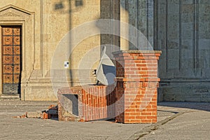 Chimney demolished in front of Zagreb Cathedral