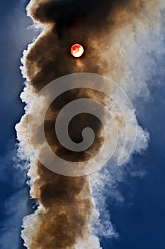 Chimney expelling pollutant gases