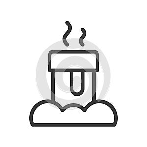 Chimney flue, Merry Christmas icon set, outline design editable