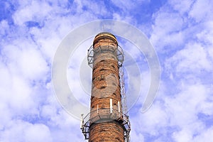 Chimney industrial chimney of red brick