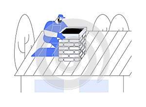 Chimney inspection abstract concept vector illustration.