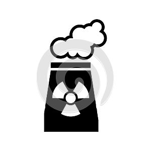 Chimney nuclear plant isolated icon